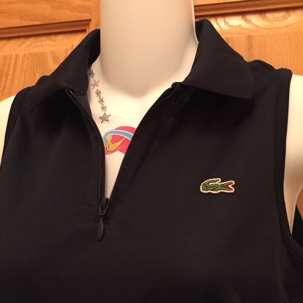 NEW Lacoste Blk Navy Polo Devanlay Tank Top 36 S 4